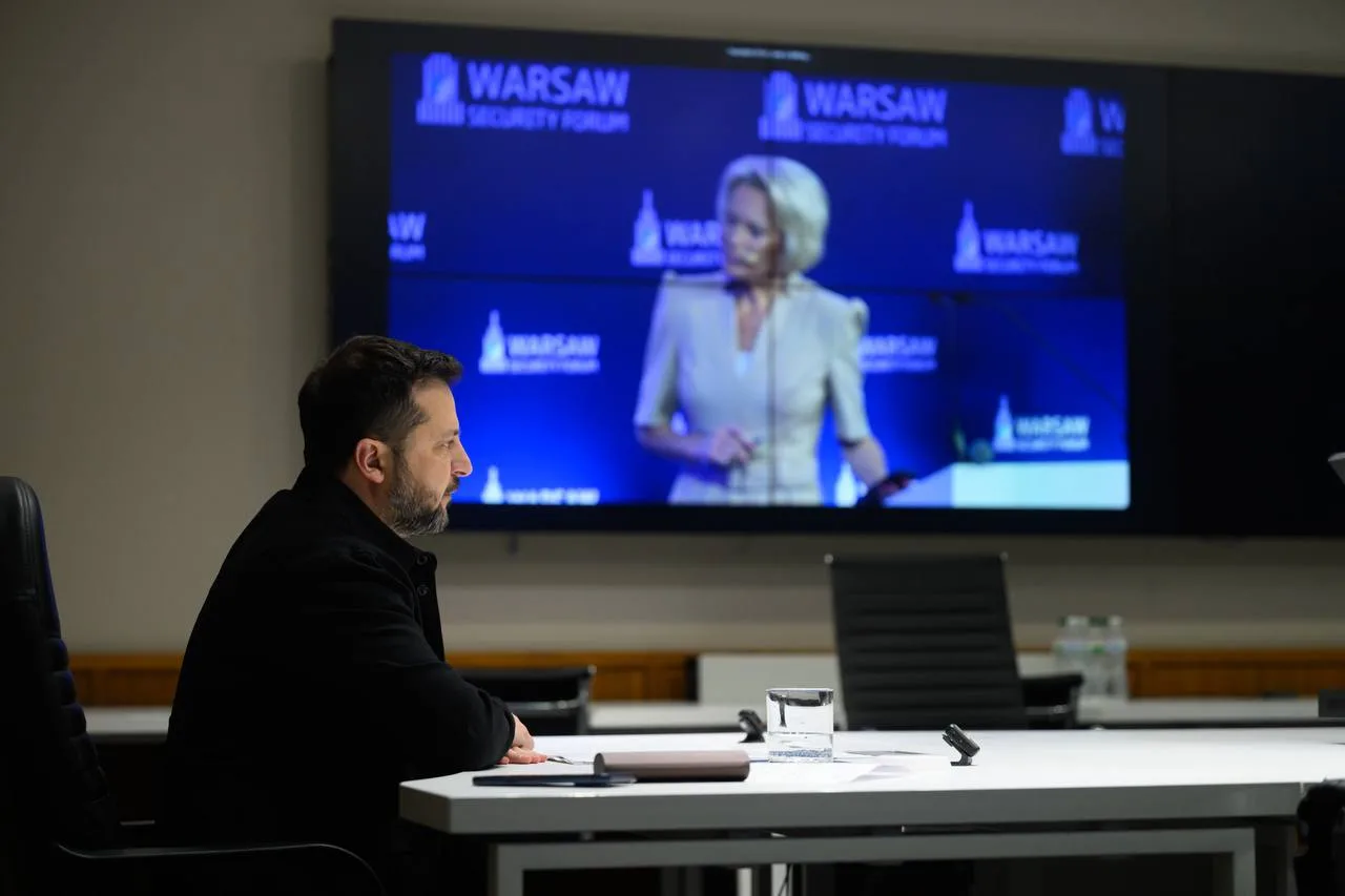 President Volodymyr Zelensky at the Warsaw Security Forum, 12 October 2026 (photo: Zelensky's Telegram channel)
